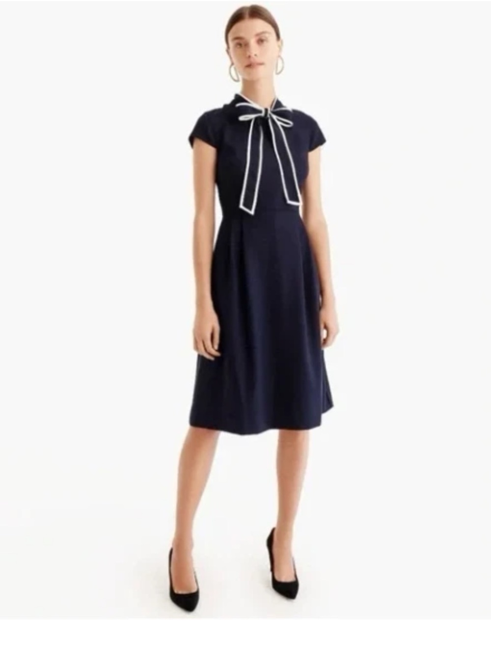 J. Crew Navy‎ Blue Tie-Neck Dress Size 0 EUC